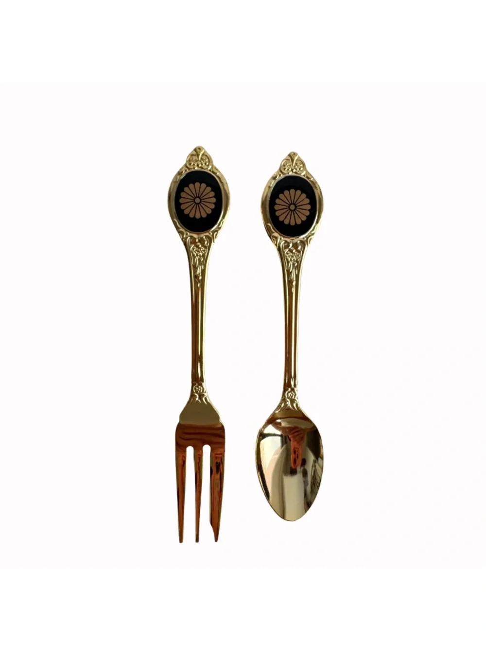 Vtg 12pc Dessert Fork Spoon Set Silver Plated Stainless Japanese Flatware Boxed
